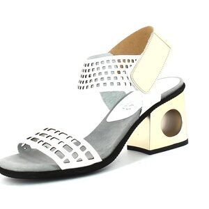 Hispanita white leather sandals